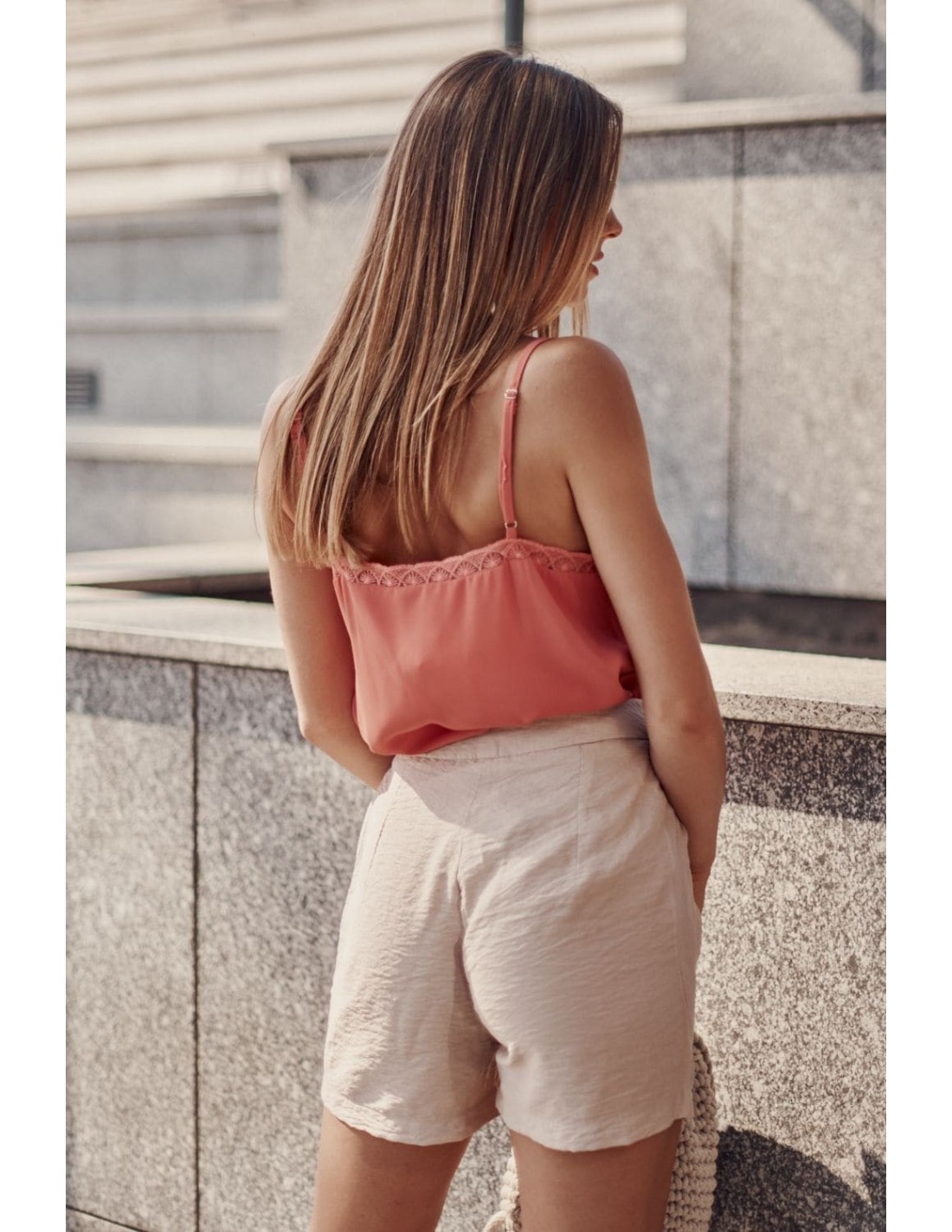 Pantaloni scurți cappuccino casual dama MP47370 - Magazin online - Boutique